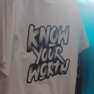 White Graphic T-Shirt with Bold Text